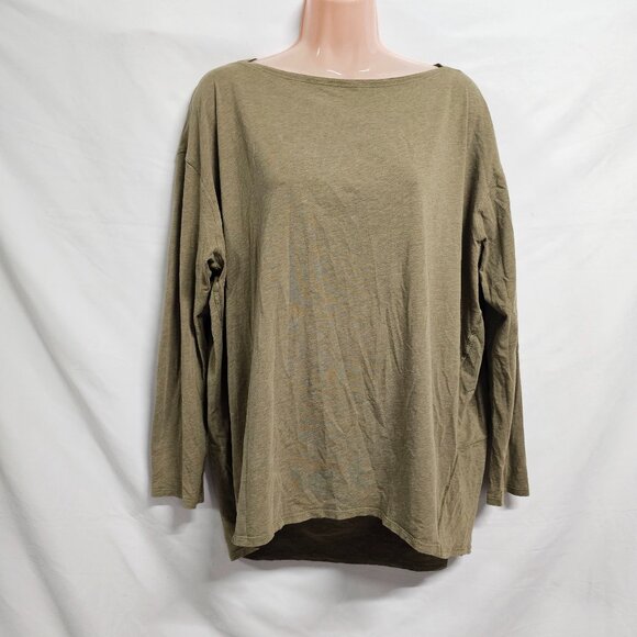 lululemon athletica Tops - Lululemon Relaxed Top Blouse Women Size 12 Green Olive Hi-lo